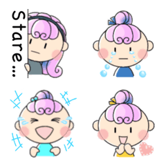 [LINE絵文字] Miss Chignon's Emoji sticker. Eの画像