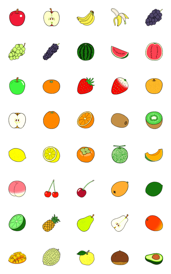 [LINE絵文字]色々なフルーツ絵文字の画像一覧