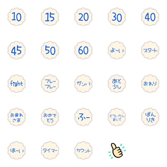 [LINE絵文字]カウント用の絵文字001の画像一覧