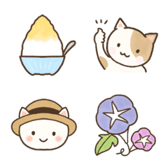 [LINE絵文字] ふわっとねこ*夏の画像