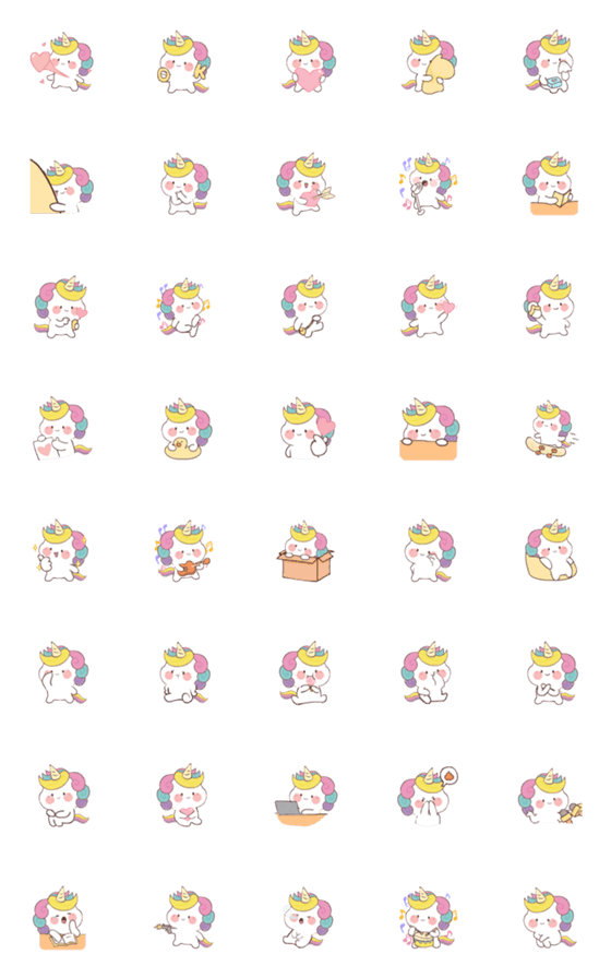 [LINE絵文字]Rainbow Poni (Emoji)の画像一覧