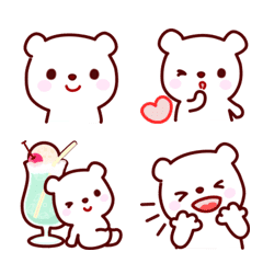 [LINE絵文字] 使いやすい かわいい しろくま  シンプルの画像