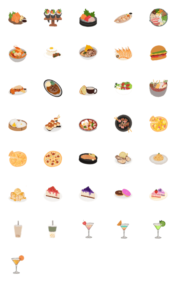 [LINE絵文字]What do you eat : food food foodie emojiの画像一覧
