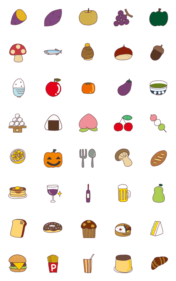 [LINE絵文字]秋の食べ物絵文字の画像一覧