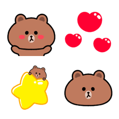 [LINE絵文字] 動く♡ぷにぷにブラウン♡の画像