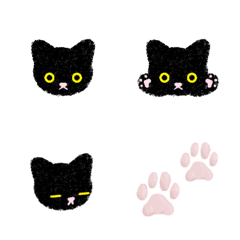 [LINE絵文字] poker face furry black catの画像