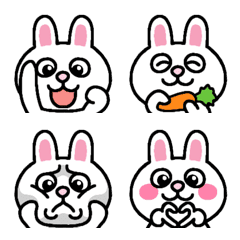 [LINE絵文字] うさぎの百面相絵文字 毎日使えるの画像