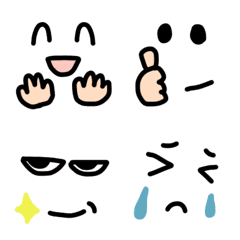 [LINE絵文字] ハッキリわかりやすい顔文字絵文字の画像