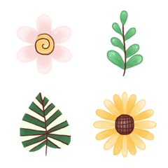 [LINE絵文字] Flowers and Leaves Color Version Emojiの画像