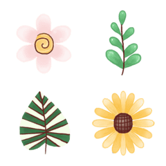 Flowers and Leaves Color Version Emojiの絵文字メイン画像