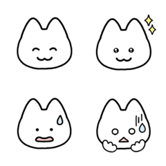 [LINE絵文字] シンプルしろねこ絵文字 Ver.2の画像