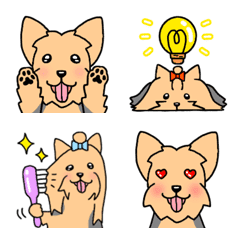 [LINE絵文字] 犬種別毎日可愛いヨークシャテリア絵文字の画像