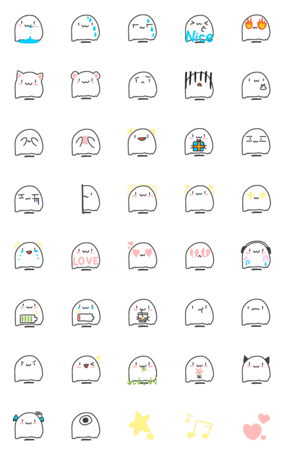 [LINE絵文字]daily adorable ghost 2の画像一覧