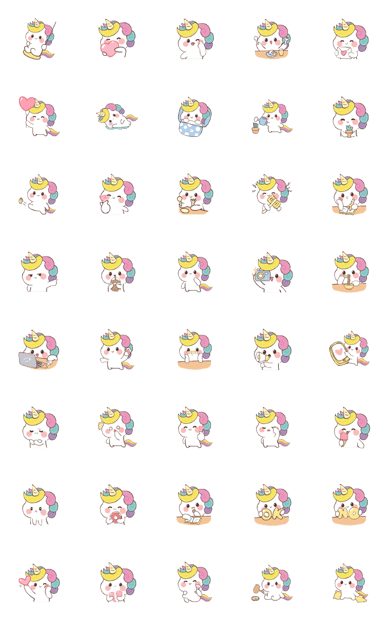 [LINE絵文字]Rainbow Poni (Emoji) 2の画像一覧