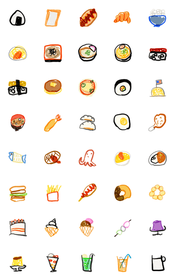 [LINE絵文字]★ヘタクソ子供に人気の食べ物★の画像一覧