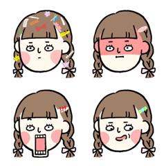 [LINE絵文字] Pigtails on my headの画像