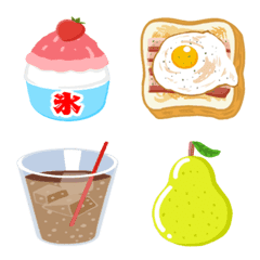 [LINE絵文字] 食べ物の絵文字 夏秋の果物/スイーツ等の画像