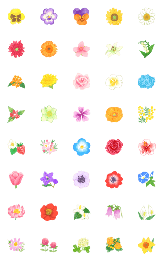 [LINE絵文字]お花いっぱいの絵文字の画像一覧