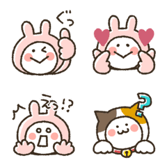 [LINE絵文字] 動く♡うさこ時々ねここの画像