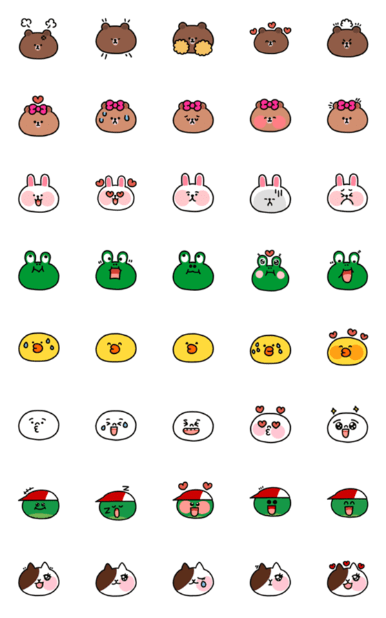 [LINE絵文字]BROWN ＆ FRIENDS Emoji v2の画像一覧