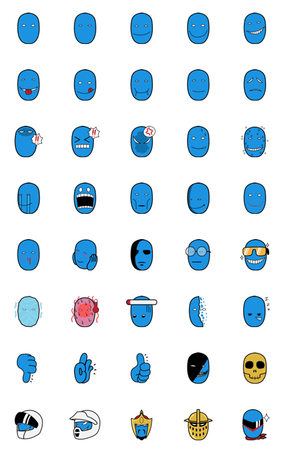 [LINE絵文字]Blue MFの画像一覧