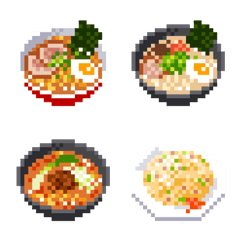 [LINE絵文字] ドット絵 ラーメン絵文字の画像