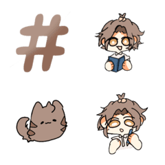 [LINE絵文字] >emoji< : cat writerの画像