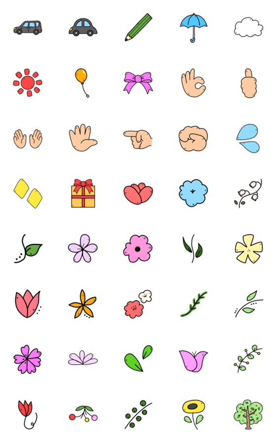 [LINE絵文字]可愛いお花と日常で使える絵文字の画像一覧