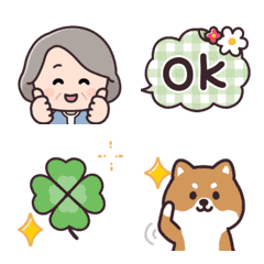 [LINE絵文字] 動く★ばぁちゃんと柴犬★の画像