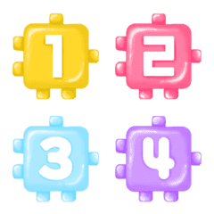 [LINE絵文字] Number classic pastel box nonstop emojiの画像