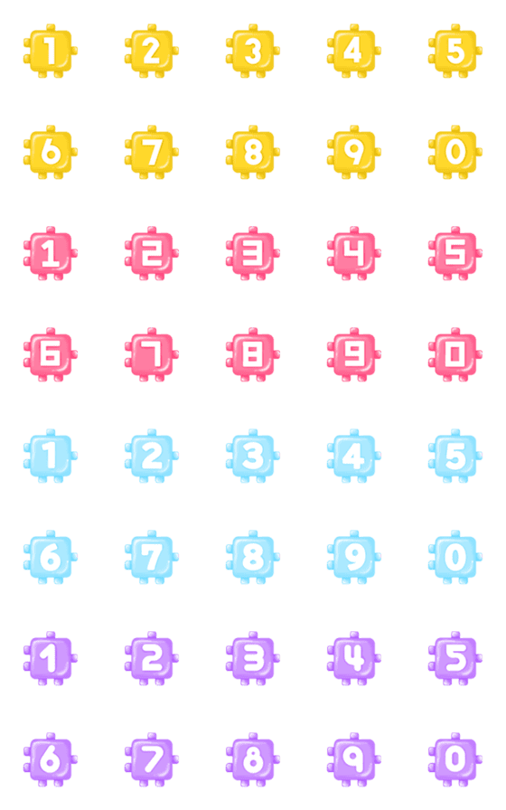 [LINE絵文字]Number classic pastel box nonstop emojiの画像一覧