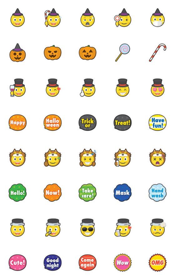 [LINE絵文字]スマイリー ハロウィン 絵文字の画像一覧
