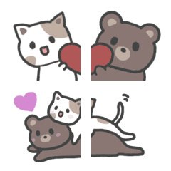 だいすきにゃんことくま絵文字の絵文字メイン画像