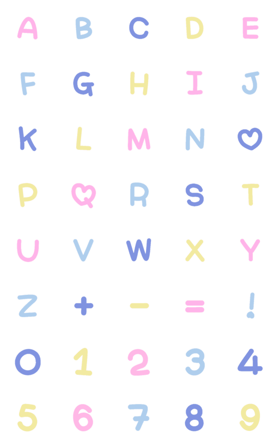 [LINE絵文字]Cute alphabet: Pastel emoji V.1の画像一覧