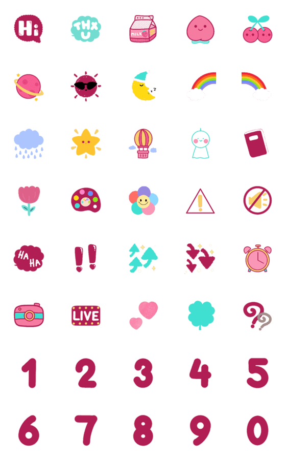 [LINE絵文字]Adorable Stuff for Daily Life Emojiの画像一覧