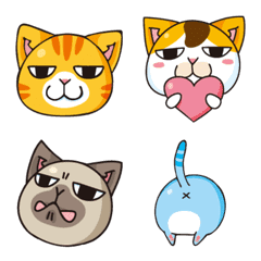 [LINE絵文字] ジト目のまめ猫 絵文字の画像