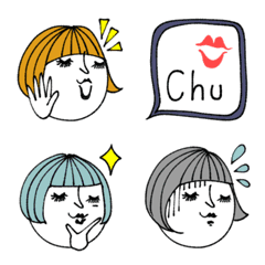 mottoの大人ぱっつんボブ絵文字の絵文字メイン画像