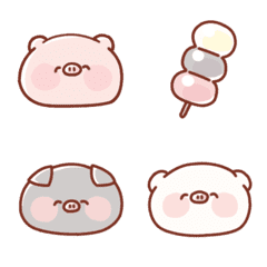 ぽてぽてこぶたちゃん みつご絵文字の絵文字メイン画像