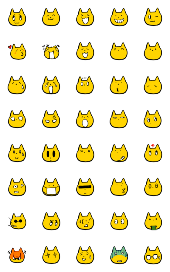 [LINE絵文字]絵文字版うちの猫が代弁しますの画像一覧