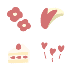 [LINE絵文字] 淡色◎りんごあめカラーの画像