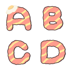 [LINE絵文字] English Alphabets Bacon ABC 123 Symbolの画像