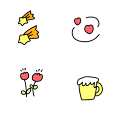 [LINE絵文字] 毎日happyになれるcute絵文字の画像