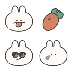 シンプル うさぎときどきにんじんの絵文字メイン画像
