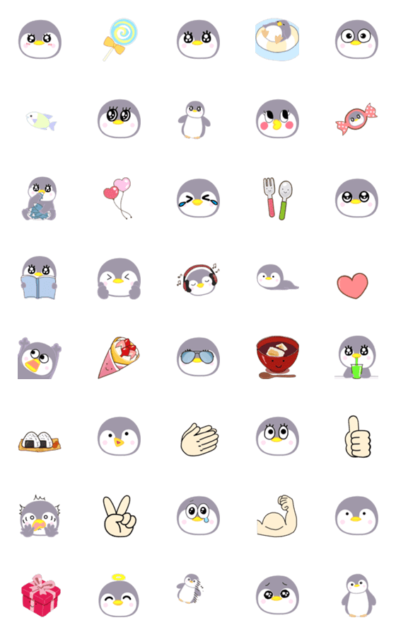 [LINE絵文字]動く！ペンギン絵文字♪まーるくんの画像一覧