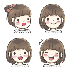 [LINE絵文字] Cute and playful girl  Emojiの画像