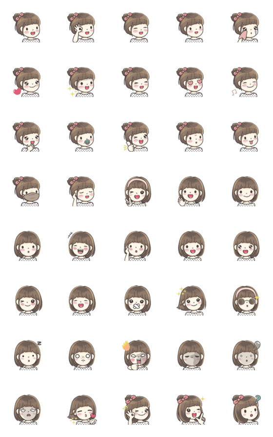 [LINE絵文字]Cute and playful girl  Emojiの画像一覧