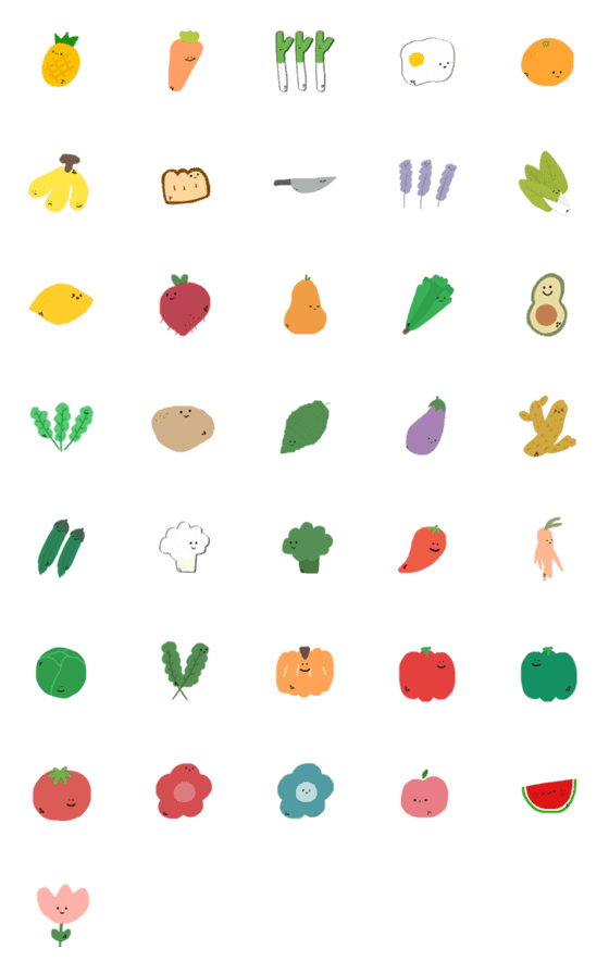 [LINE絵文字]vegetable faceの画像一覧