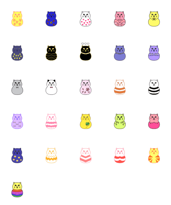 [LINE絵文字]nekoだるまの絵文字の画像一覧