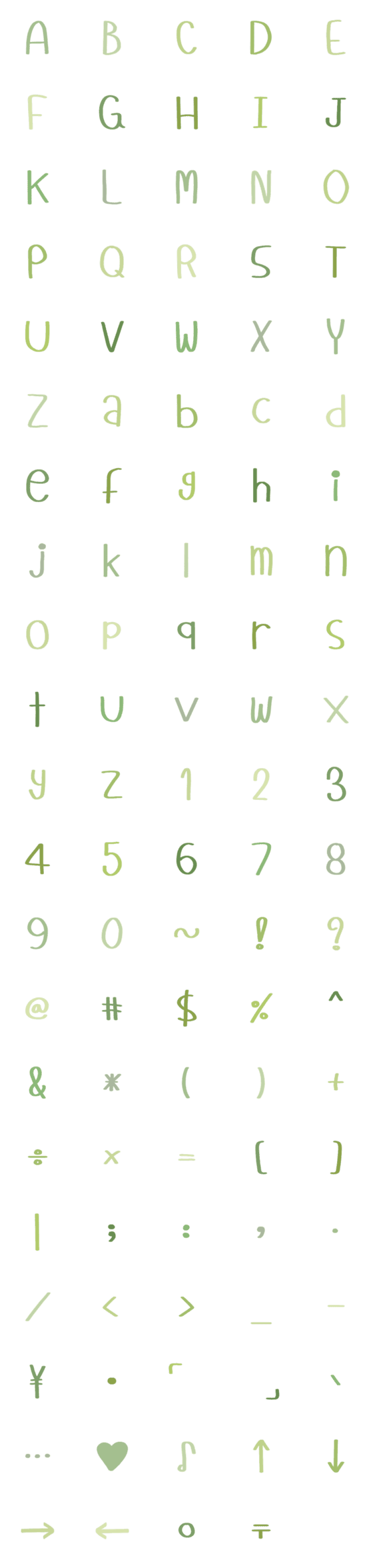 [LINE絵文字]Cute handwriting alphabet ABC emoji V7の画像一覧