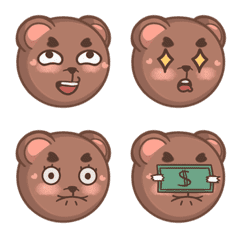 [LINE絵文字] Brown Bear Cute Faceの画像